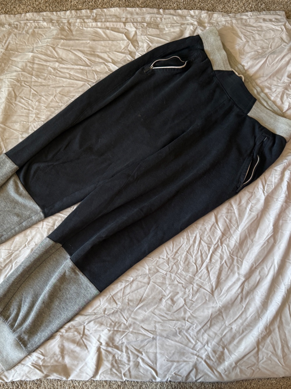 Jordan Black and Gray Drawstring Sweatpants